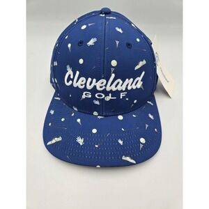 Cleveland Golf Print Hat Mens Blue Snapback Adjustable Cap 11239714 NWT